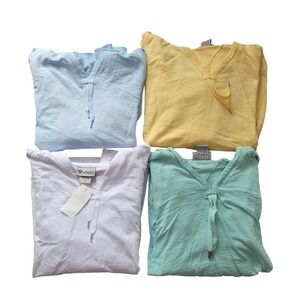 Artisans Size‎ S Lot of 4 Lightweight Slub Knit Hoodies V-Neck Pullover